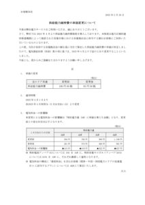 供給能力維持費の単価変更について